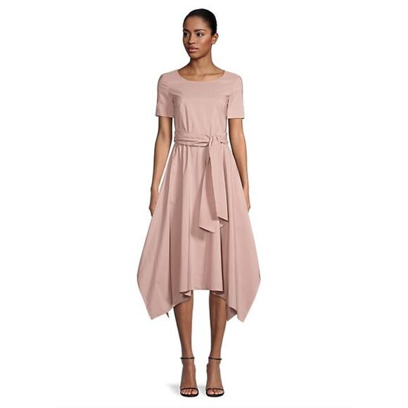 Max Mara Weekend Mia Rose Pink Asymmetrical Midi Dress NWT - Picture 2 of 6